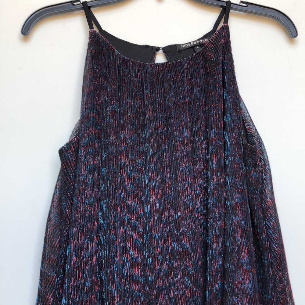 Miss Behave Girls Shimmer Tunic Halter Dress